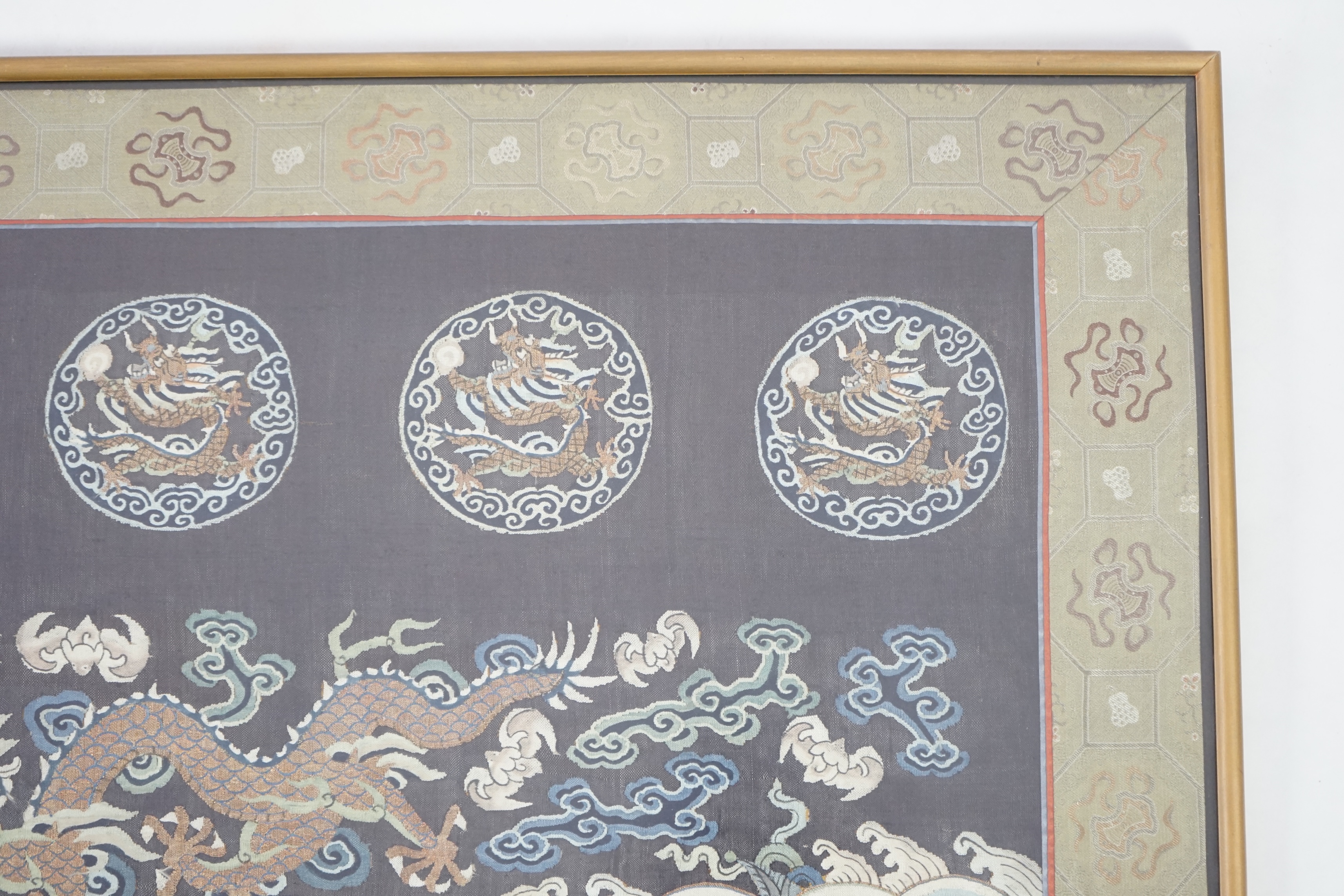 A Chinese Kesi 'dragon' panel, 19th century